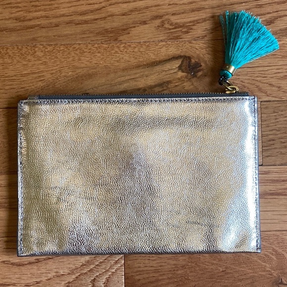 J. Crew Leather Zip Pouch Wallet Clutch - Picture 3 of 5